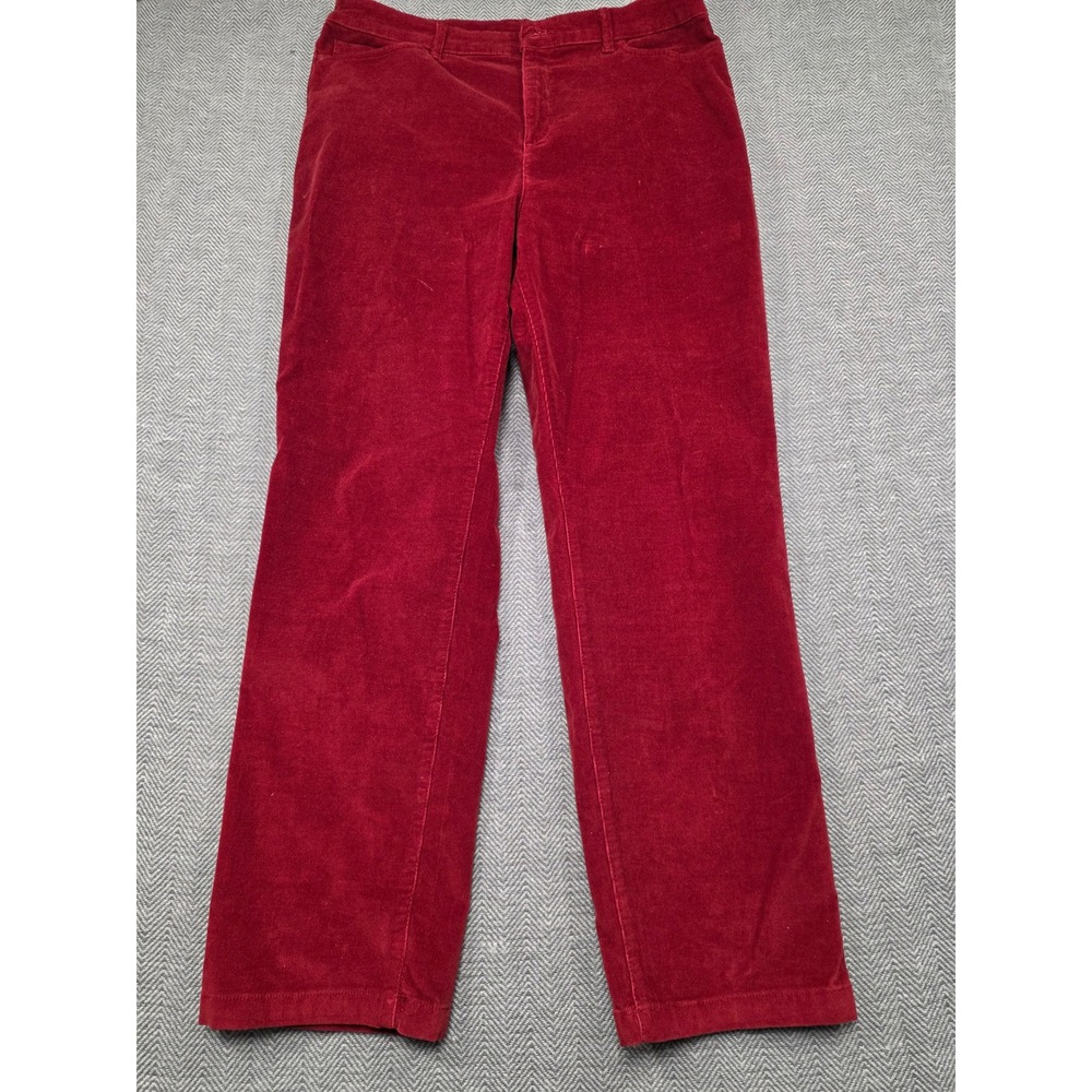 Croft & Barrow Mens Red‎ Corduroy Straight Leg Stretch Pants 16 AVG/REG